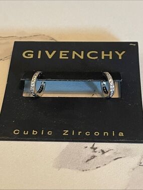 Givenchy Silver-Tone Crystal Accent Mini Hoop Earrings